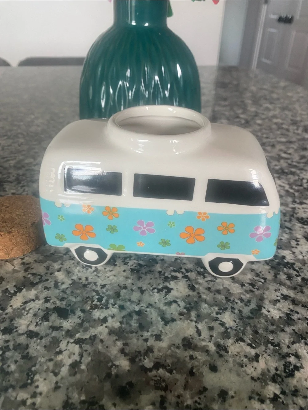 Ceramic Floral Camper Vase Accent